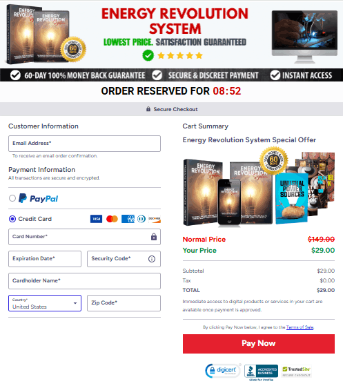 energy revolution system secure checkout